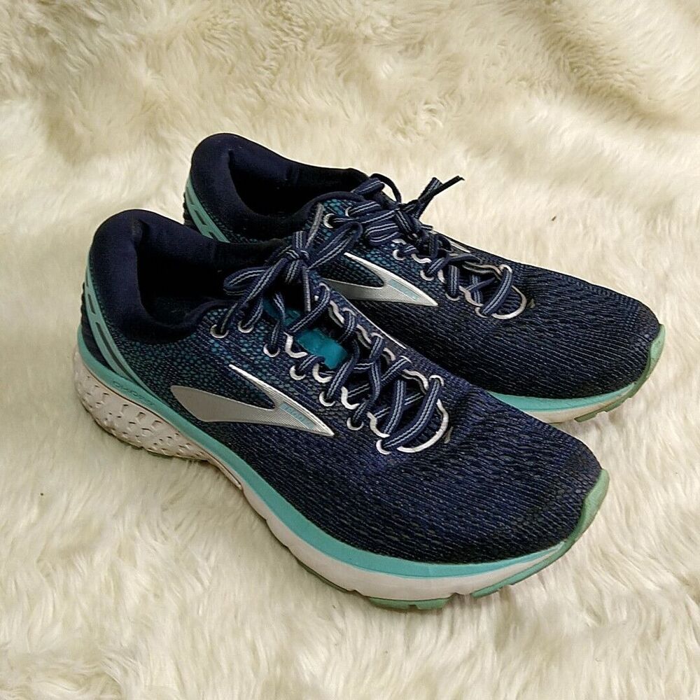 Brooks Womens sz 9.5 Ghost 11 Tennis Shoes Blue Gray Running Walking Sneakers